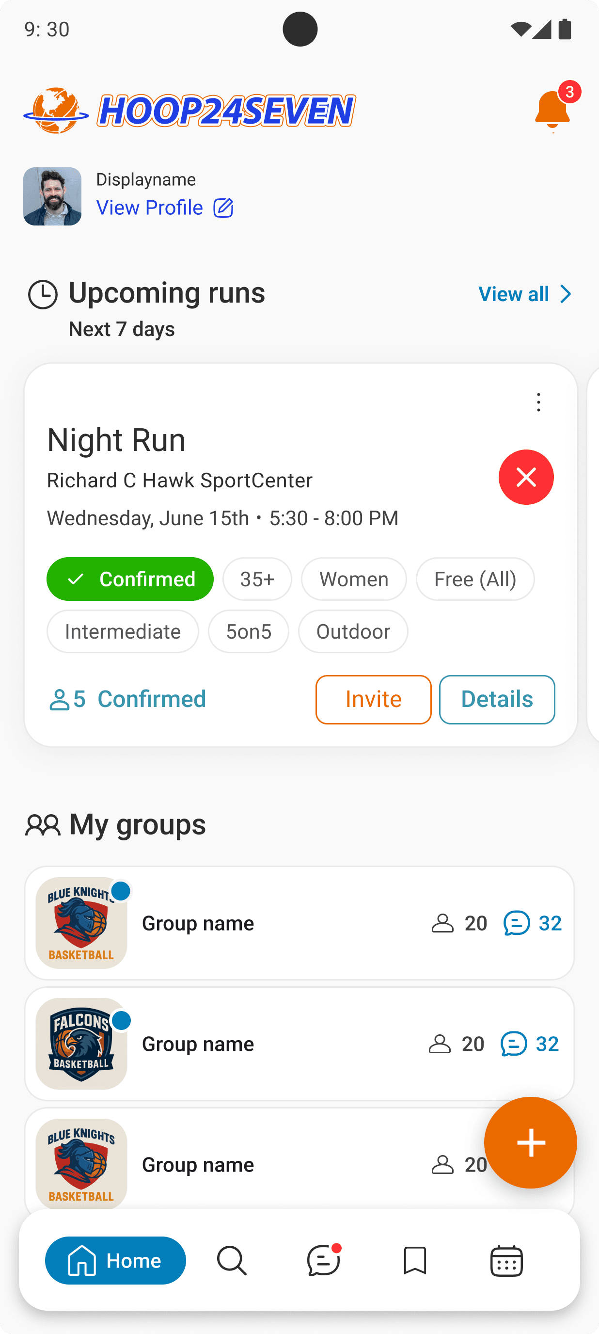 Hoop24Seven App Screenshot