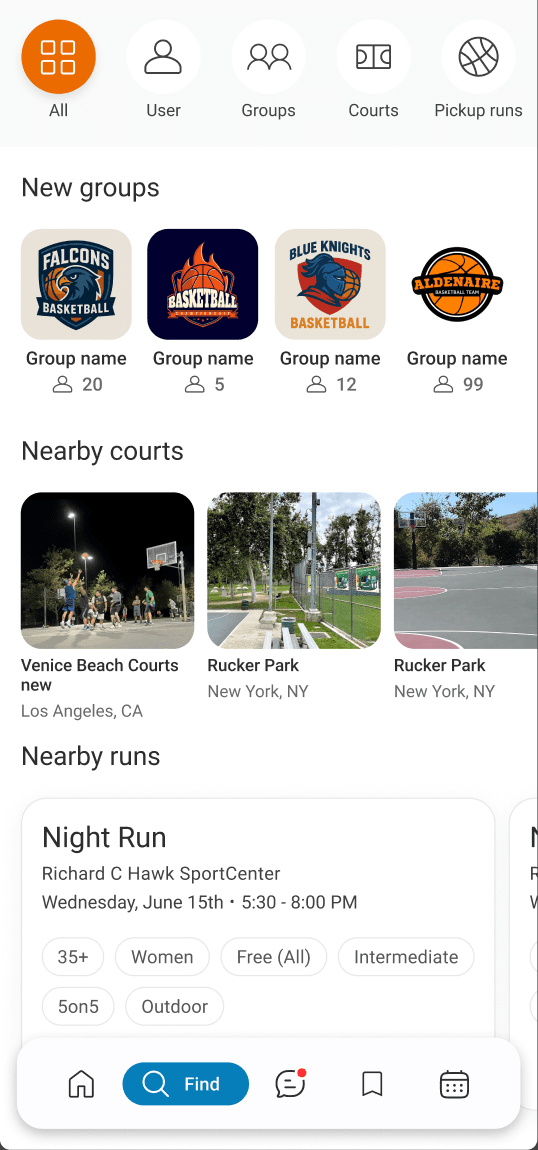 Nearby Courts and Players